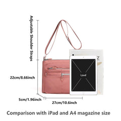 Ladies Large Capacity Crossbody Bag Single Shoulder Small Square Bag Handbag - Pink