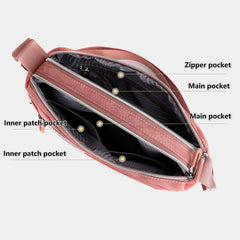 Ladies Large Capacity Crossbody Bag Single Shoulder Small Square Bag Handbag - Pink