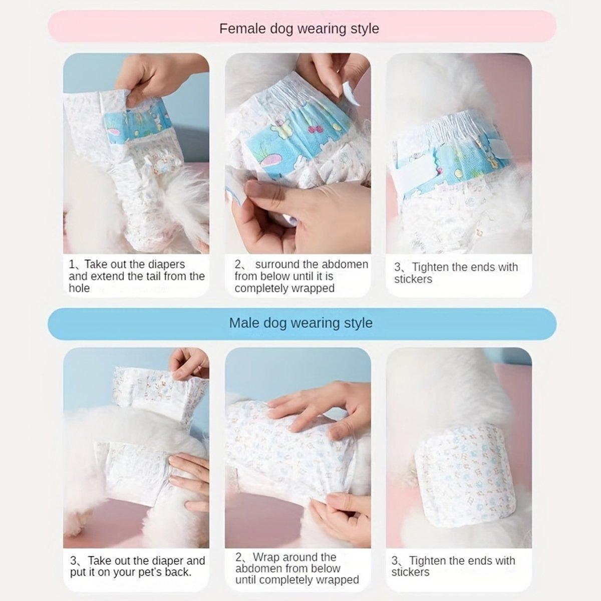 Dog Physiological Pants Pet Diaper Underwear for Hygiene and Incontinence Management - Female - M