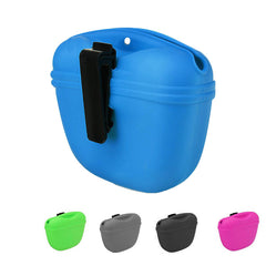 Dog Training Treat Bag Silicone Pet Pouch with Clip Waist Belt Snack Holder - Green