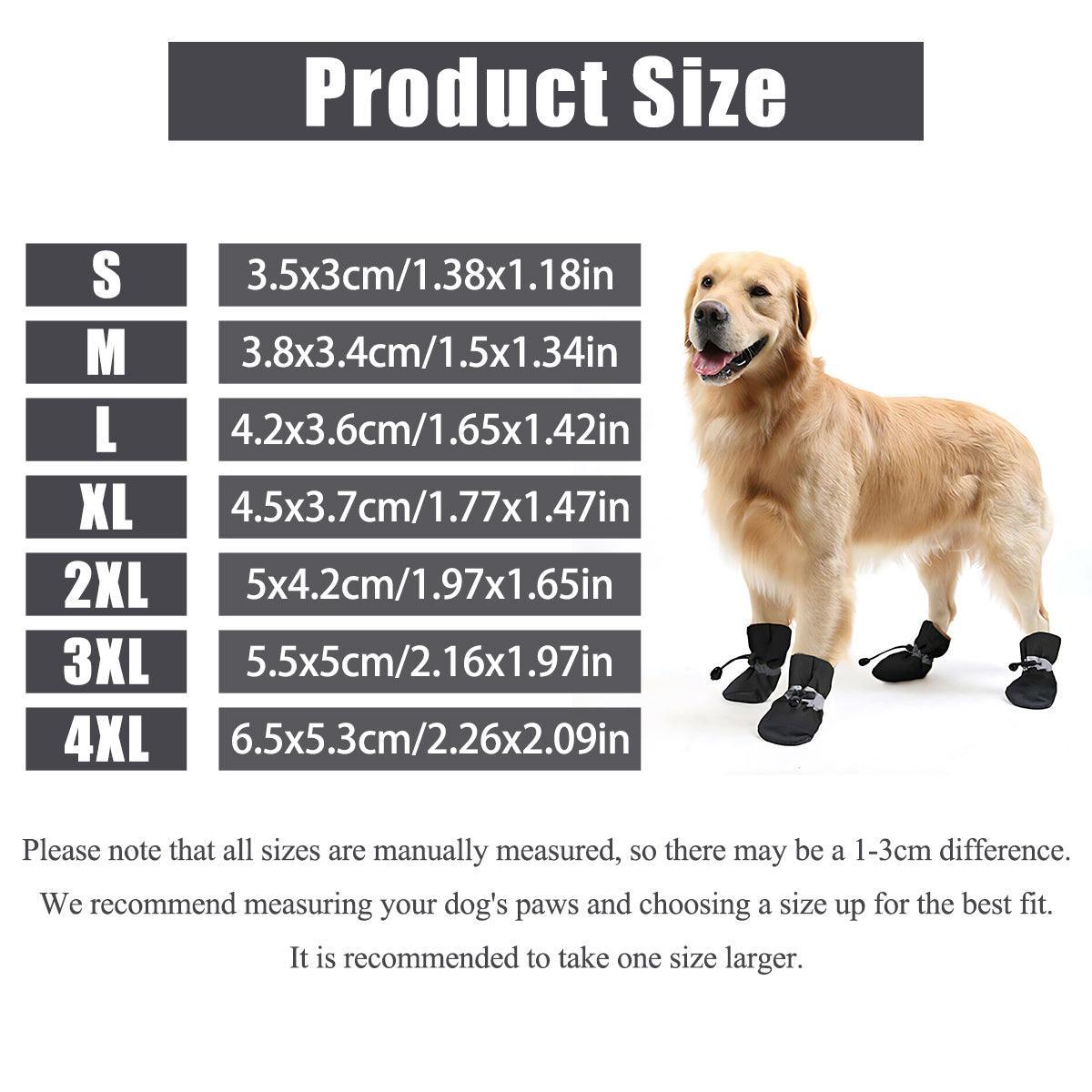 Set Anti Slip Waterproof Protective Dog Shoes Rain Boots Pet Socks Booties 4Pcs - S