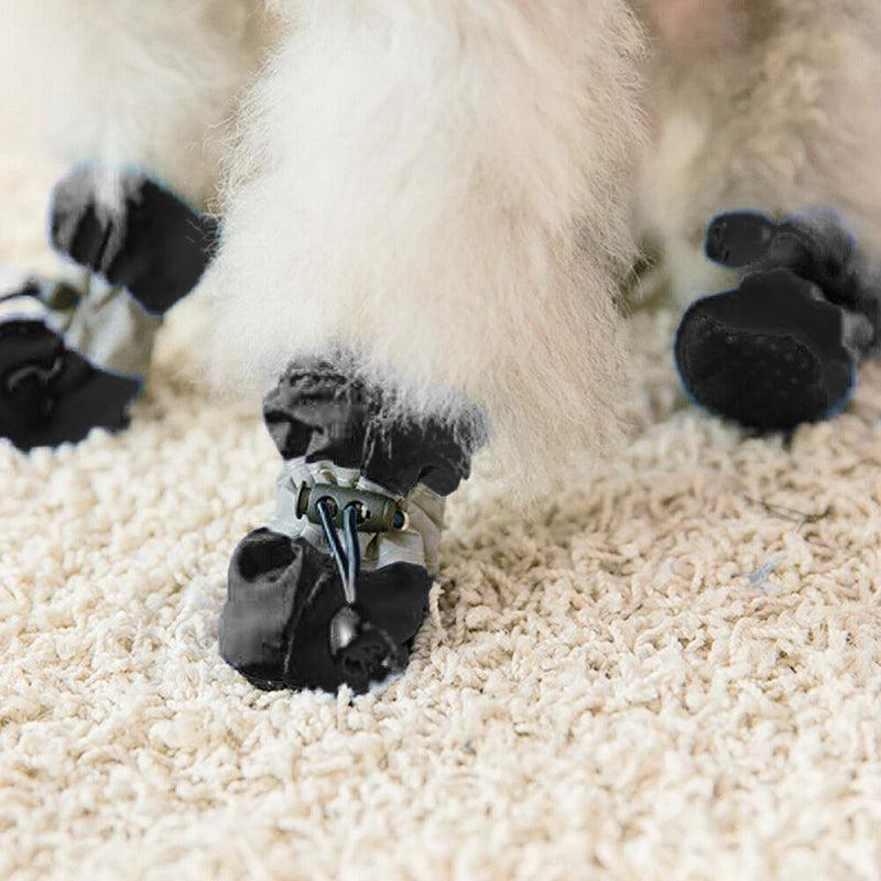 Set Anti Slip Waterproof Protective Dog Shoes Rain Boots Pet Socks Booties 4Pcs - L