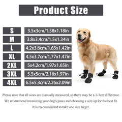 Set Anti Slip Waterproof Protective Dog Shoes Rain Boots Pet Socks Booties 4Pcs - XL