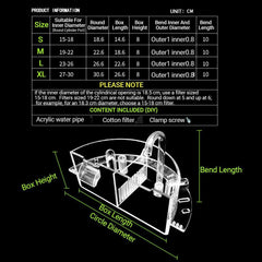 Round Fish Tank Filter Box Aquarium Trickle Box Small External Top Quiet Water Purification Three-in-One Filter - S