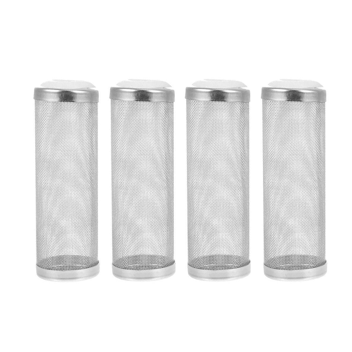 4x Stainless Steel Shrimp Filter Guard Aquarium Intake Protector Fish Safe Mesh - Black-4PCS (12mm)