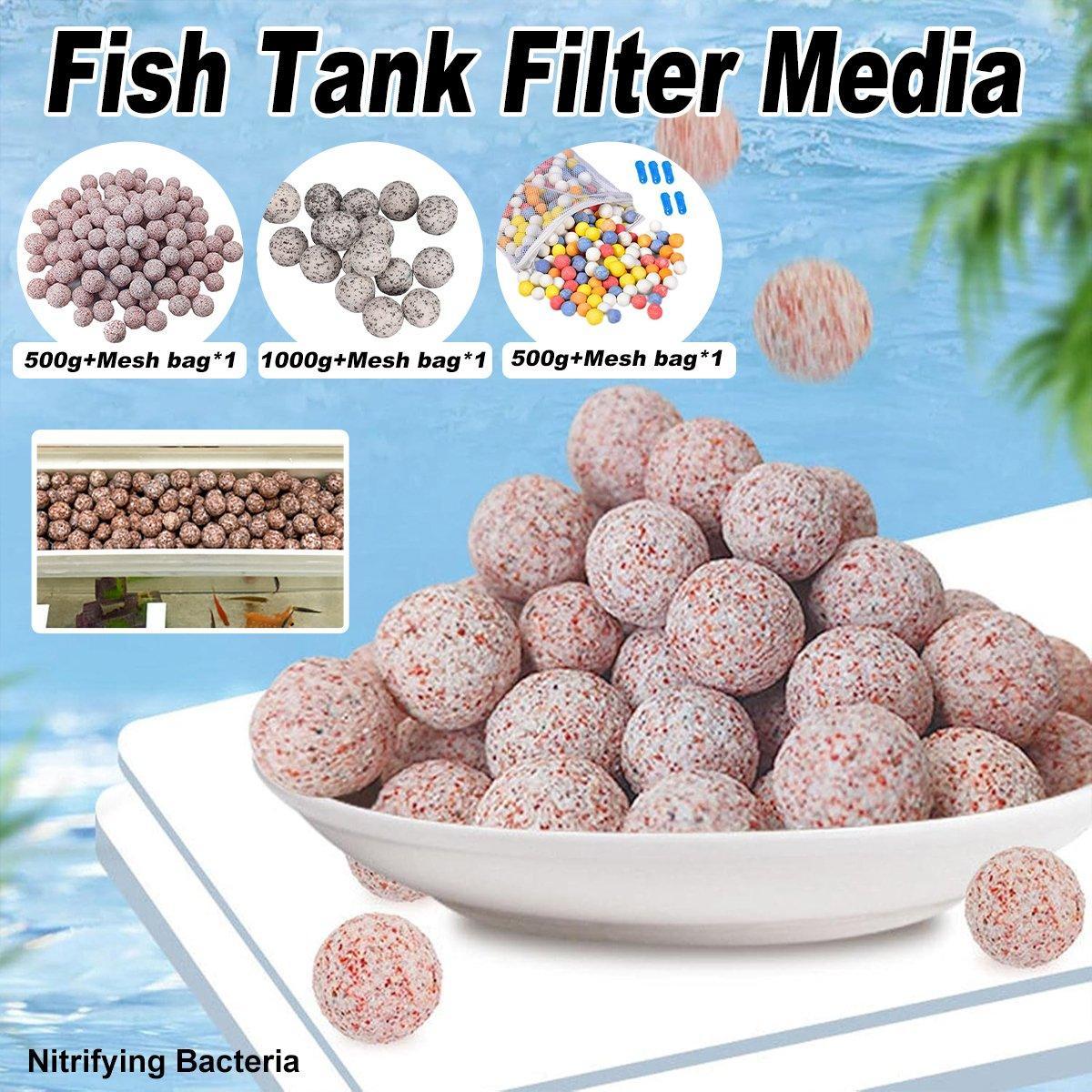Quartz Ball Ceramic Bio Ball Filter Media Biological Ring for Aquarium Fish Tank - Colourful-500g