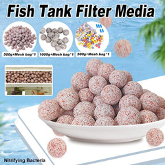 Quartz Ball Ceramic Bio Ball Filter Media Biological Ring for Aquarium Fish Tank - Colourful-500g