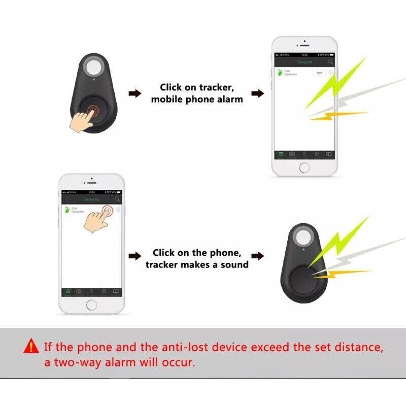 Smart Finder Locator Key Mini Bluetooth Tracker Dog Pet Tag Tracer - Red