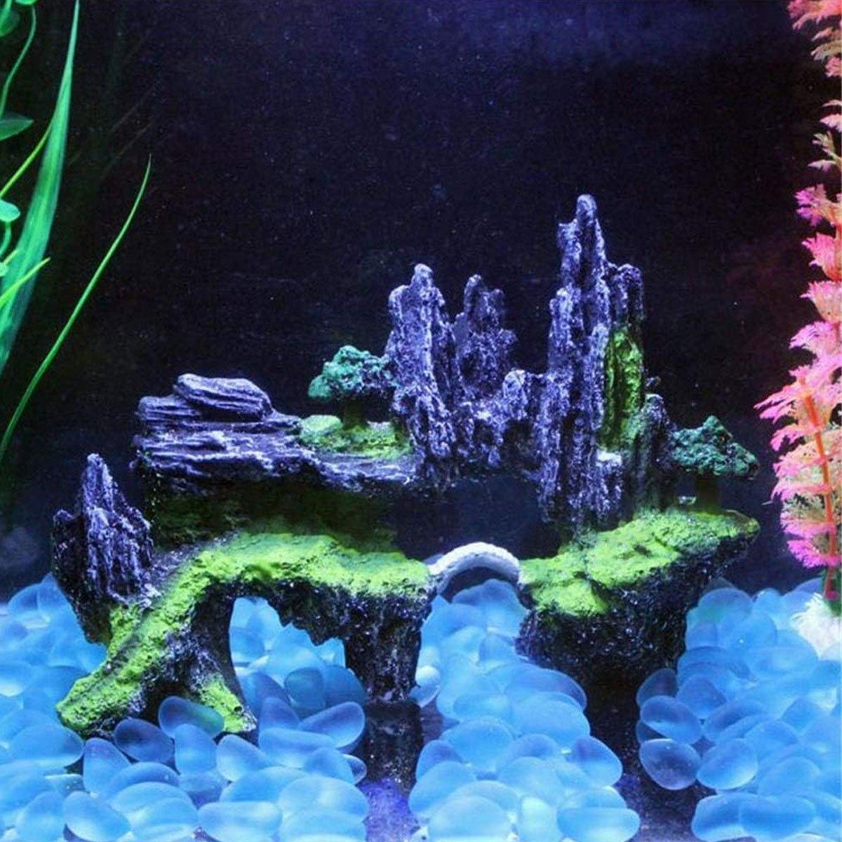 Aquarium Decoration Rock Cave Stone Ornament Fish Tank Mountain View Decor