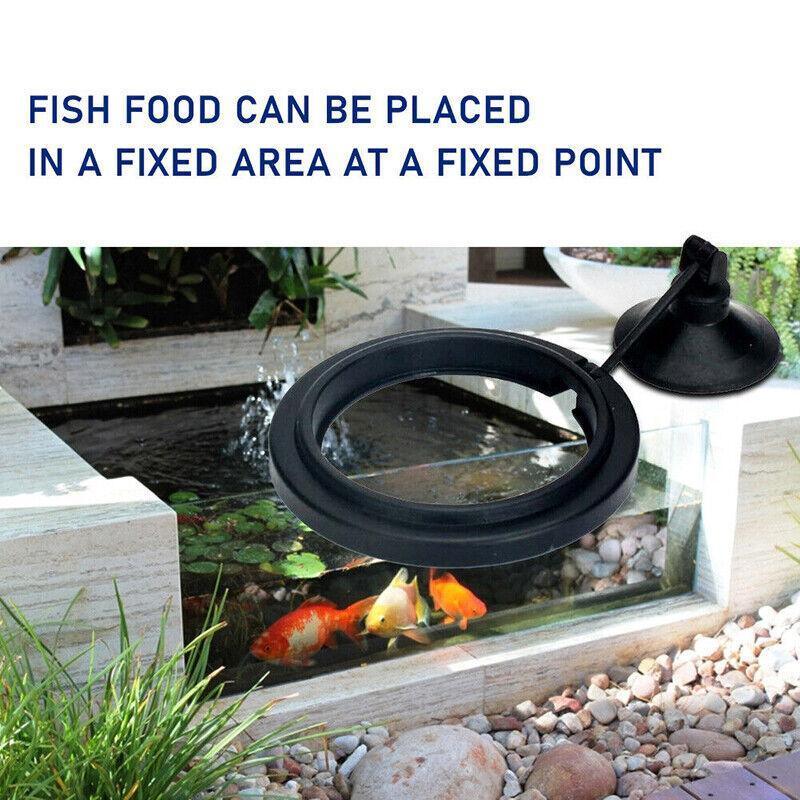 Fish Feeding Ring Aquarium Fish Tank Feeder Floating Fish Food Feeder Fish Food Black - Black Square