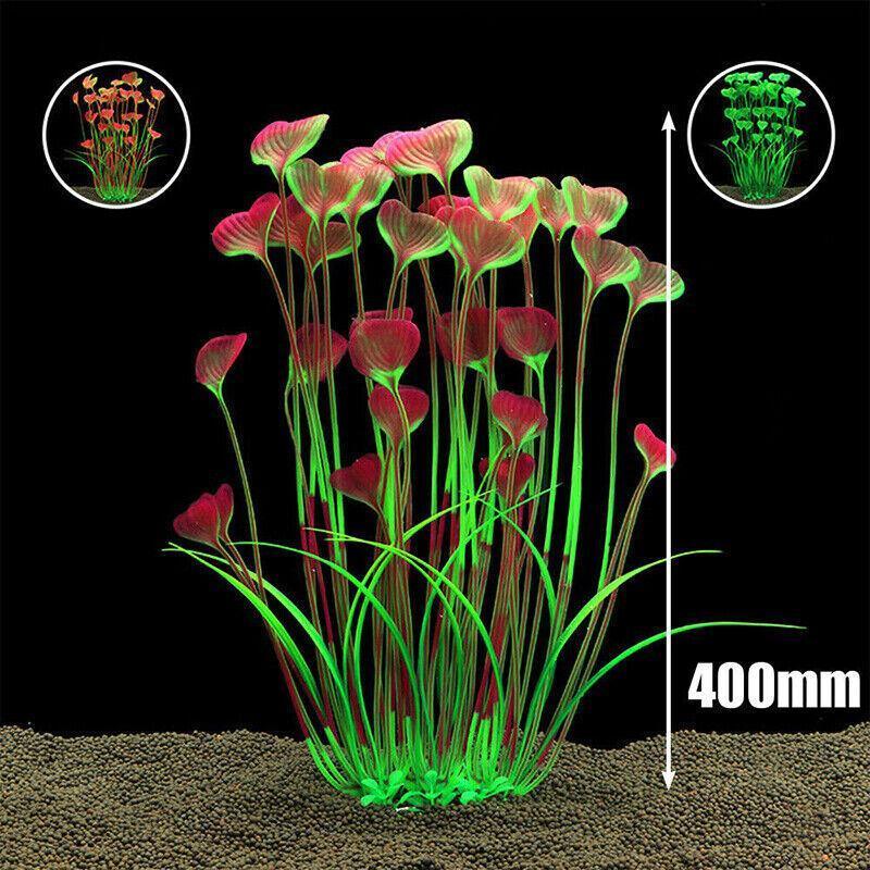 Aquarium 40cm Artificial Simulation Water Plants Fish Tank Plant Grass Decor - Green
