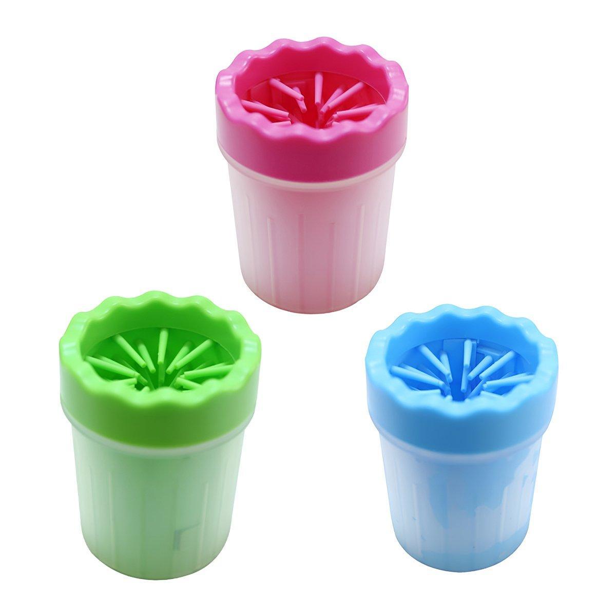 Dog Paw Cleaner Pet cat Foot Washer Cup Feet Clean Brush Cleaning Paws Wash Tool - Red