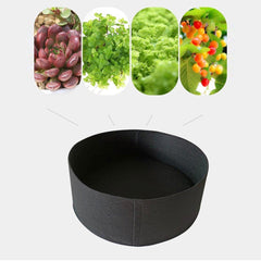 5x Felt Planting Bag Round Vegetable Garden Flower Seedling Grow Bags for Plants - Black-50*20cm