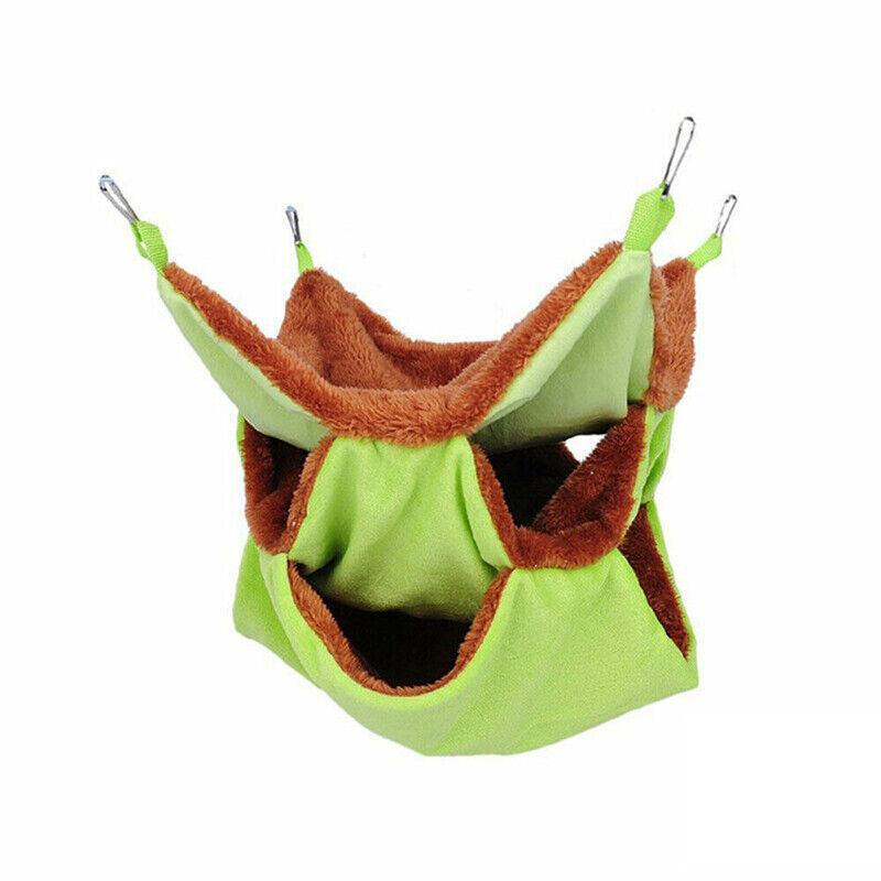Hanging Hammock Nest Bed for Hamster Guinea Pig Ferret Rat Mice Cage Warmer Toy - Green Rabbit