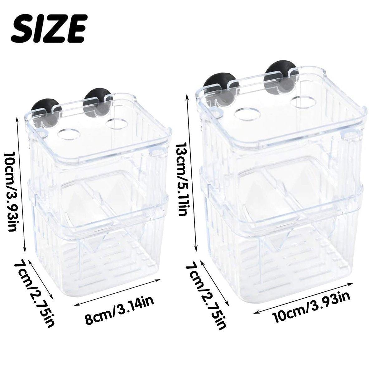 Guppy Breeding Aquarium Fish Tank Hatchery Isolation Breeder Rearing Box - L-13*10*7cm