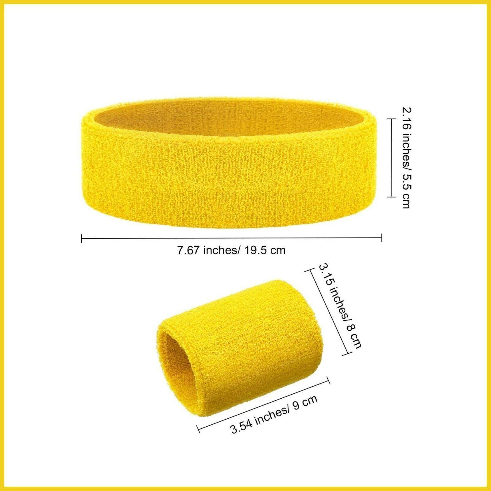 Wristbands Headband Sweatbands Sweat Band For Sport Tennis Badminton Yoga Cotton - Grey