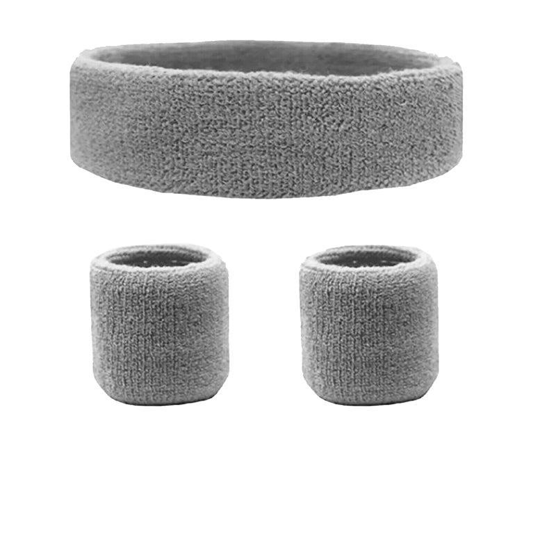 Wristbands Headband Sweatbands Sweat Band For Sport Tennis Badminton Yoga Cotton - Neon Green