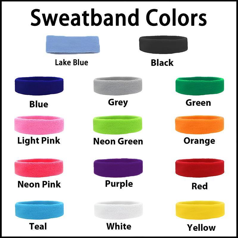 Wristbands Headband Sweatbands Sweat Band For Sport Tennis Badminton Yoga Cotton - Red