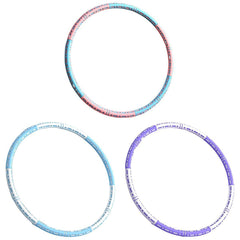 Detachable Weighted Hula Hoop Fitness Equipment for Home Exercise Use - White Purple