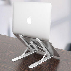 Adjustable Folding Laptop Stand for Desk Portable Tablet Holder Riser Bracket - White