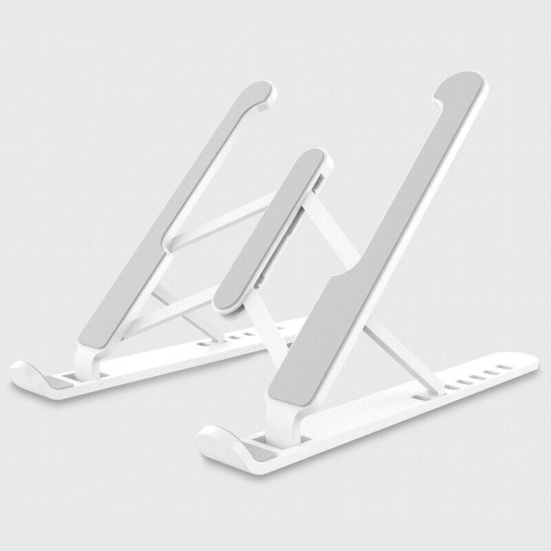 Adjustable Folding Laptop Stand for Desk Portable Tablet Holder Riser Bracket - White