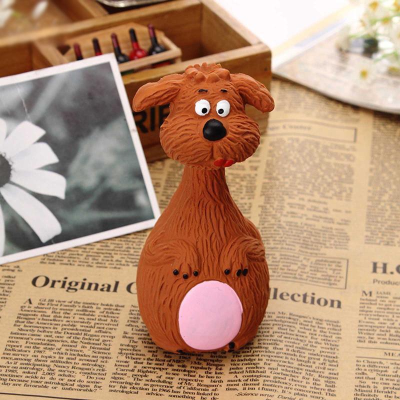 Latex Squeaky Dog Toys Puppy Pet Chew Toys Squeaker Soft and Interactive - Black