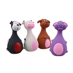 Latex Squeaky Dog Toys Puppy Pet Chew Toys Squeaker Soft and Interactive - White