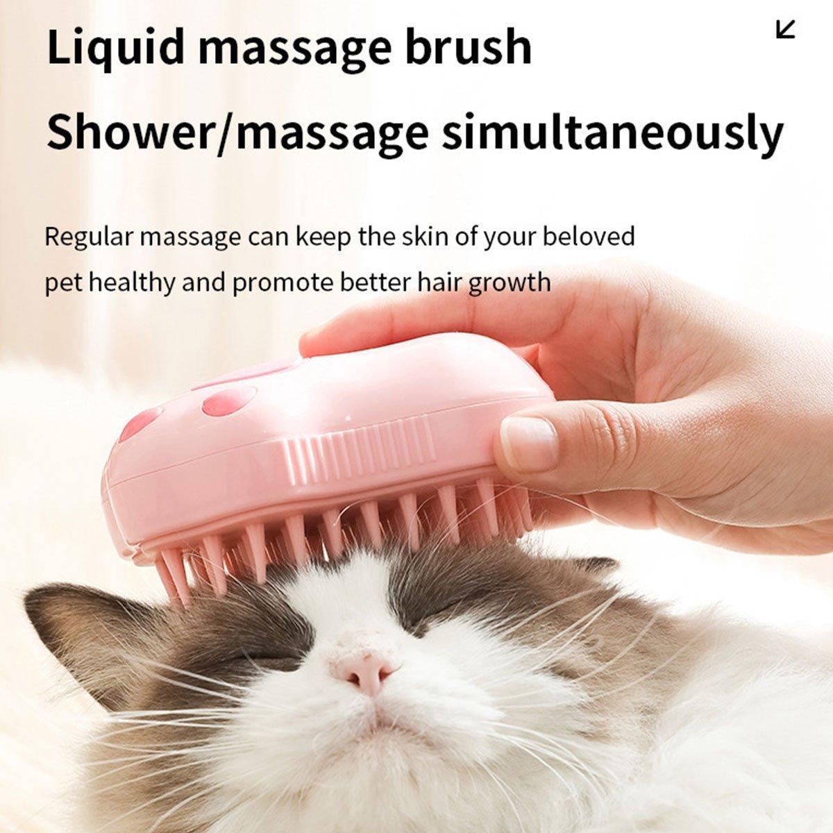 Pet Spray Massage Comb for Cats Dogs Cleaning Grooming Shedding Detangling Brush - Pink