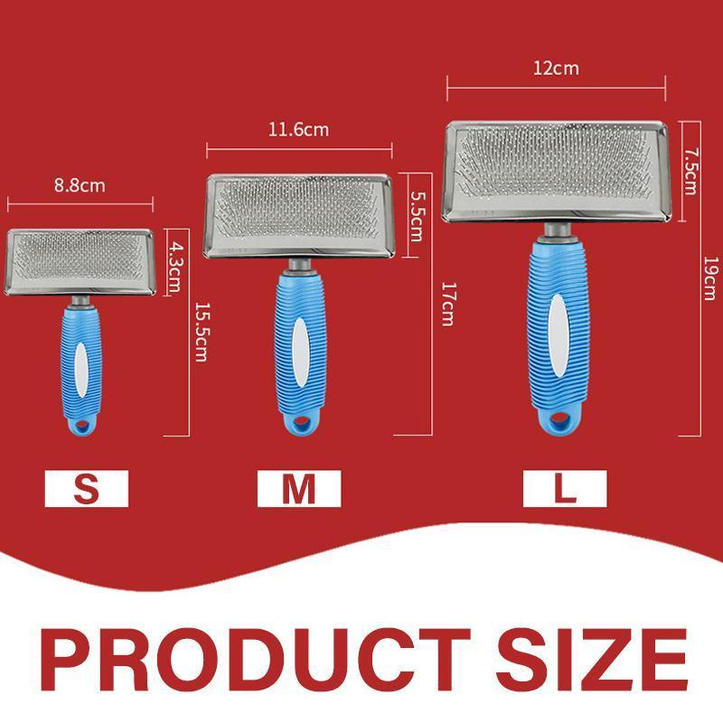 L Size Hair Shedding Grooming Trimmer Comb Brush Slicker Undercoat Rake Pet Dog Cat - Blue
