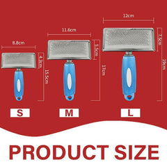 L Size Hair Shedding Grooming Trimmer Comb Brush Slicker Undercoat Rake Pet Dog Cat - Red