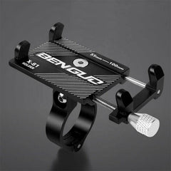 Aluminium Alloy Bicycle Phone Holder Handlebar Mount For Bike Motorcycle - Black