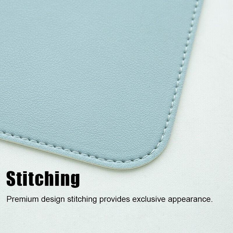 Leather Mouse Pad 30x25.5cm Waterproof Gaming Desk Mat Anti Slip Rubber Mousepad - Black