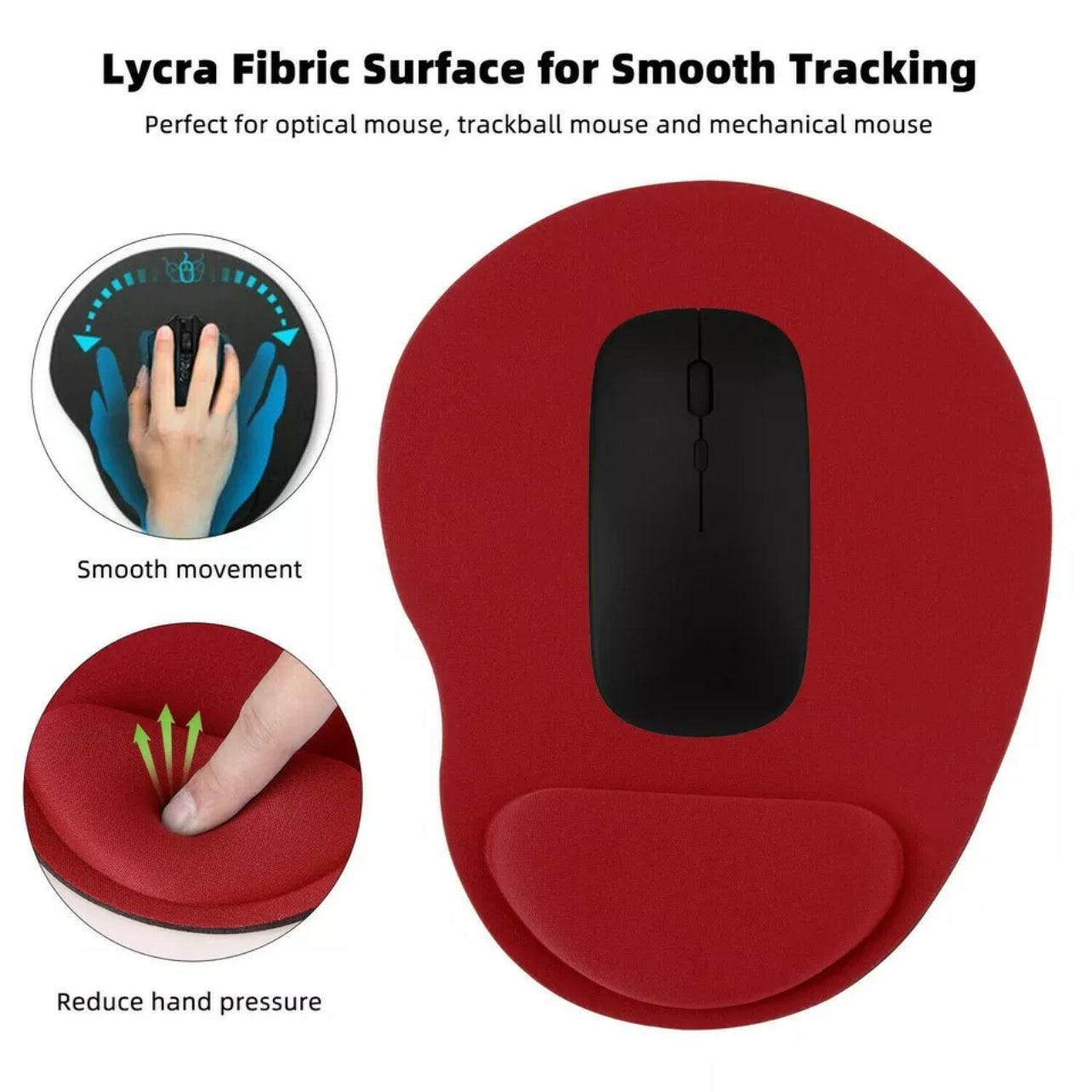 Comfort Mouse Pad with Built In Wrist Support Non Slip Ergonomic Mice Mat - Orange
