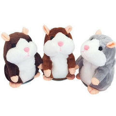 Plush Talking Hamster Toy with Voice Mimicry Nod Action Xmas Gift for Pet Lovers - Dark Brown