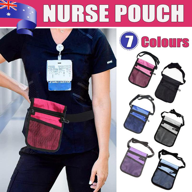 Nurse Pouch Waist Bag Medical Tool Organizer Pocket Belt with Keyring - Purple