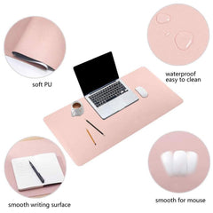 Large Leather Gaming Mouse Pad Waterproof Desk Keyboard Mat 120 x 60cm - Light Blue