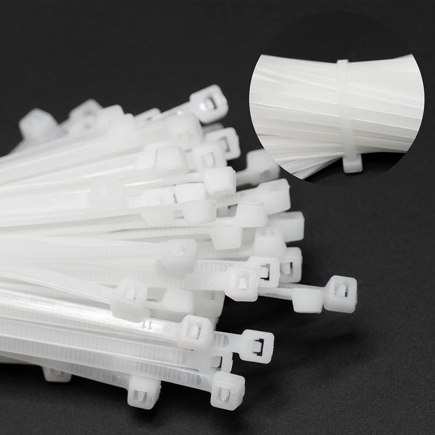 100X Cable Ties Zip Ties Nylon UV Stabilised Bulk White Cable Ties - 10*400mm White