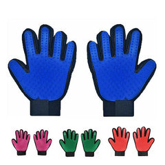 Pet Dog Cat Massage Hair Removal Grooming Comb Touch Cleaning Brush Magic Glove - Pink Left Hand