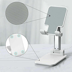 Foldable Adjustable Universal Desk Stand Holder For Mobile Phone Tablet Portable - Black