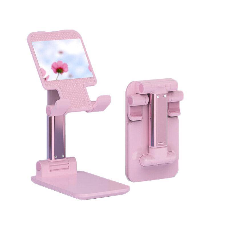 Foldable Adjustable Universal Desk Stand Holder For Mobile Phone Tablet Portable - Black