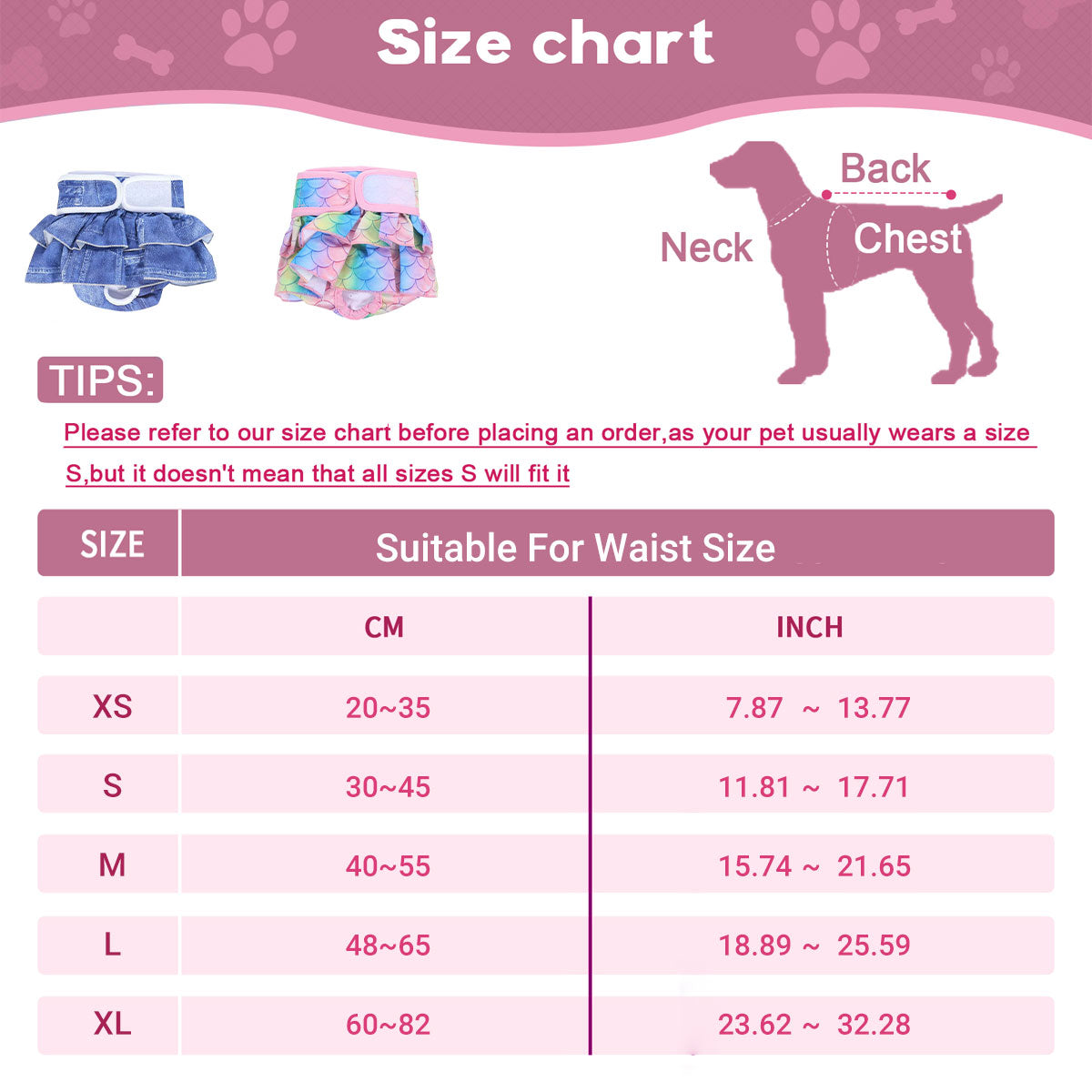 Pet Dog Diapers Female Pants Soft Breathable Underwear Reusable Sanitary Briefs - Mermaid - S