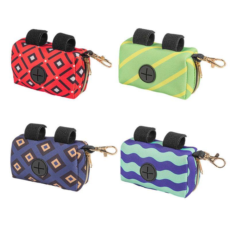 Pet Pouch Dog Poop Bag Container Dispenser Puppy Pick-Up Poo Waste Bags Holder - Red