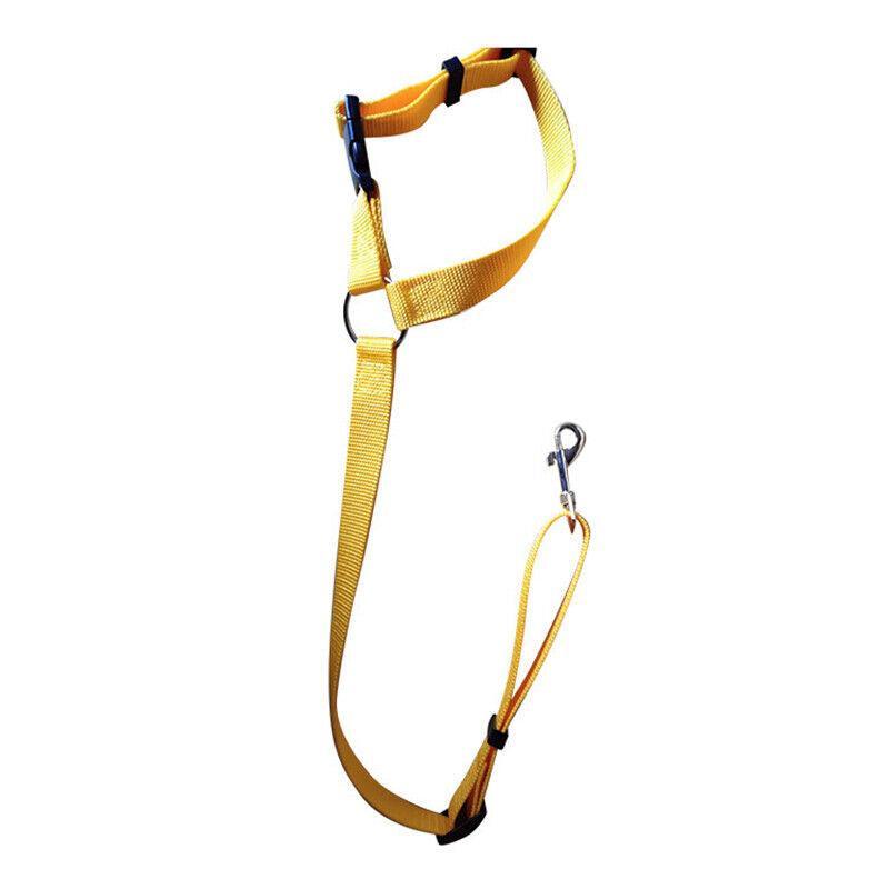 Adjustable Pet Dog Car Clip Lead Harness Strap for Vehicle Travel Restraint Use - Yellow