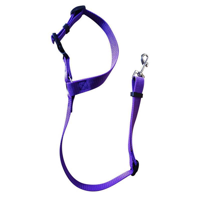 Adjustable Pet Dog Car Clip Lead Harness Strap for Vehicle Travel Restraint Use - Yellow