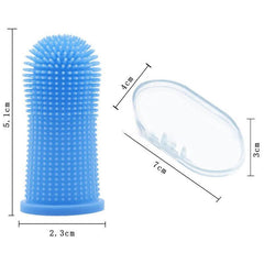 Dog Cat Super Soft Pet Finger Toothbrush Teeth Silicone Brush Care Cleaning - Clear