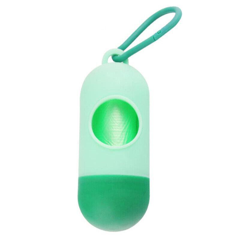 Portable Dog Waste Bag Dispenser with Refill Rolls for Pet Walking Cleanup - Blue