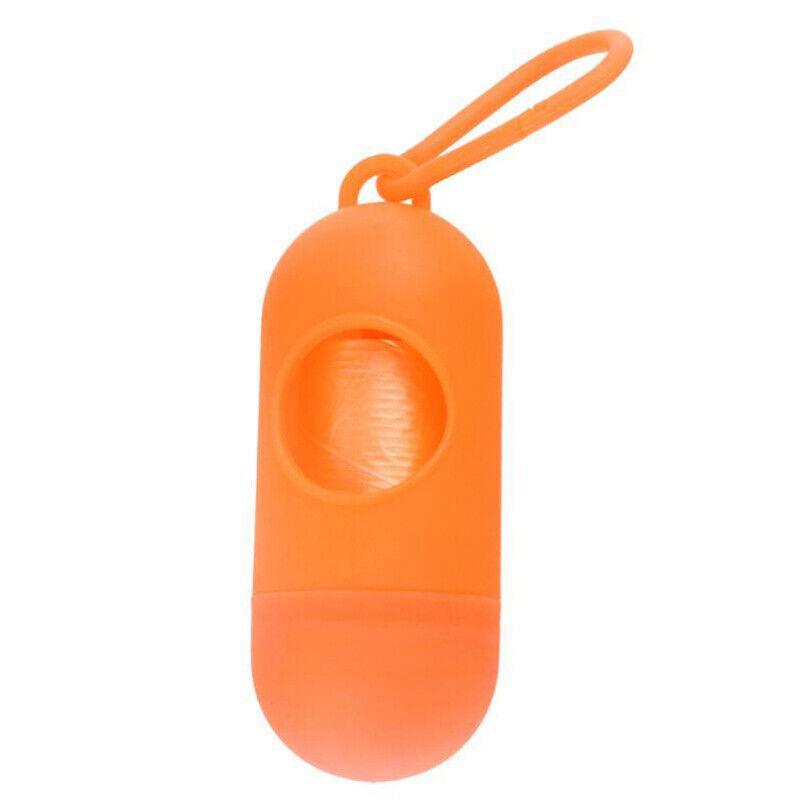 Portable Dog Waste Bag Dispenser with Refill Rolls for Pet Walking Cleanup - Blue