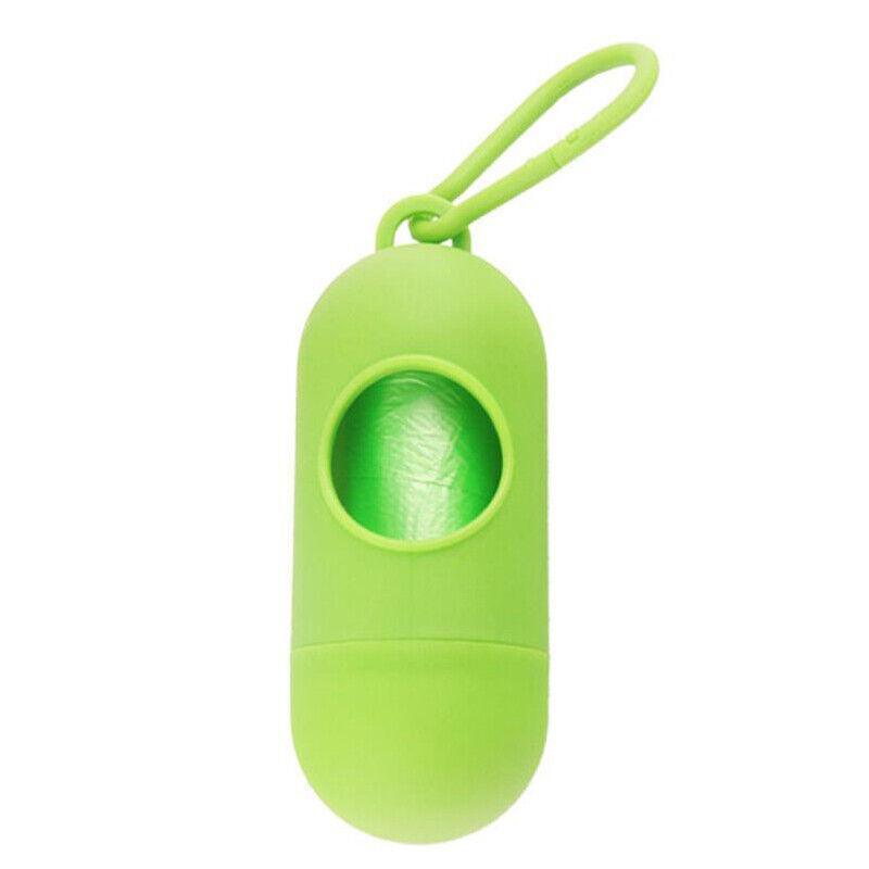 Portable Dog Waste Bag Dispenser with Refill Rolls for Pet Walking Cleanup - Pink