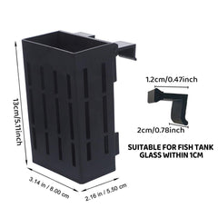 Hydroponic Plant Storage Rack Fish Tank Decoration Square Aquarium Basket Holder - White