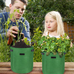 10 Gallon Potato Grow Planter Container Bag Pouch Root Plant Growing Pot Side Window - Black